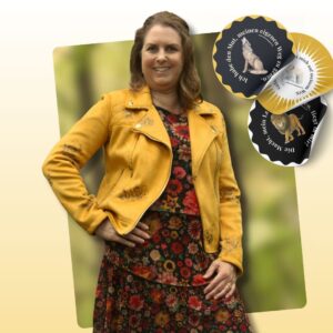 Astrologin Brigitte mit ihren Achtsamkeits-Stickern